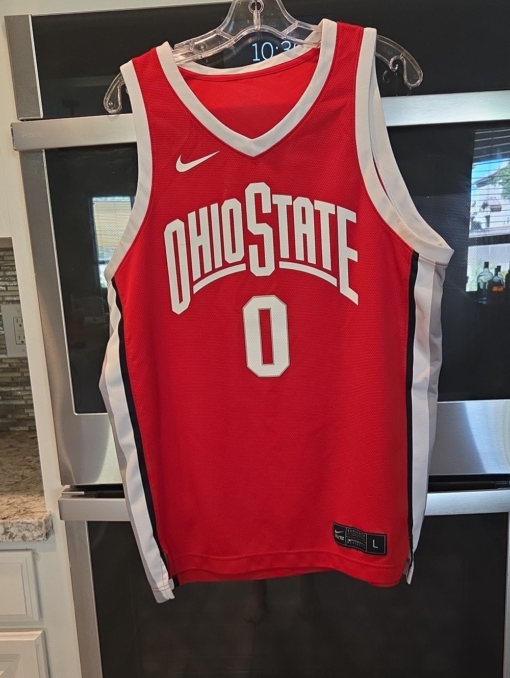 Nike Red Ohio State Basketball Jersey with White Trim